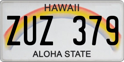 HI license plate ZUZ379