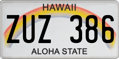 HI license plate ZUZ386