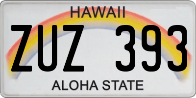 HI license plate ZUZ393