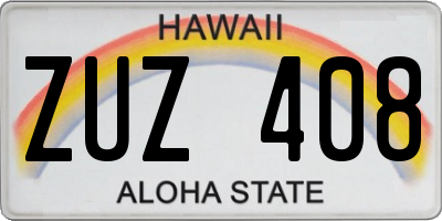 HI license plate ZUZ408