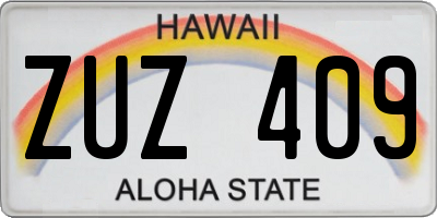 HI license plate ZUZ409