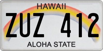 HI license plate ZUZ412