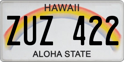 HI license plate ZUZ422