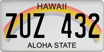 HI license plate ZUZ432