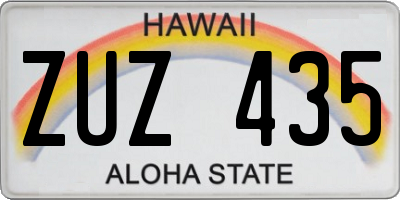 HI license plate ZUZ435