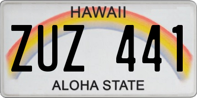 HI license plate ZUZ441