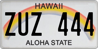 HI license plate ZUZ444