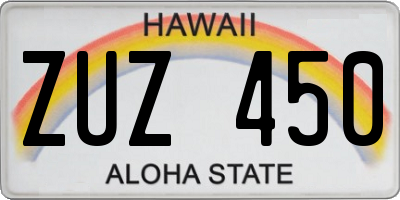 HI license plate ZUZ450