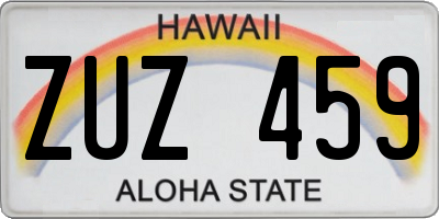 HI license plate ZUZ459