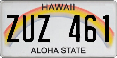 HI license plate ZUZ461