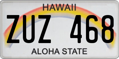 HI license plate ZUZ468