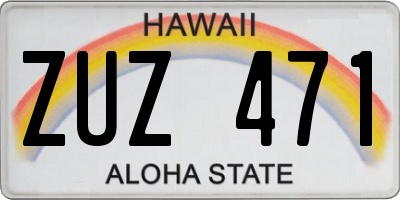 HI license plate ZUZ471