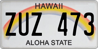 HI license plate ZUZ473