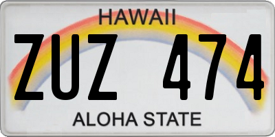 HI license plate ZUZ474