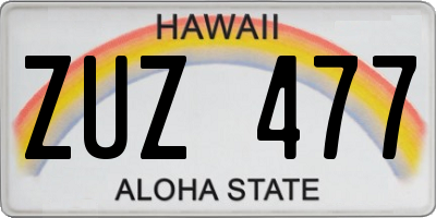 HI license plate ZUZ477