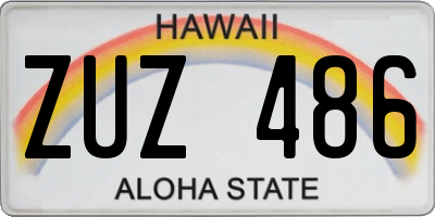 HI license plate ZUZ486
