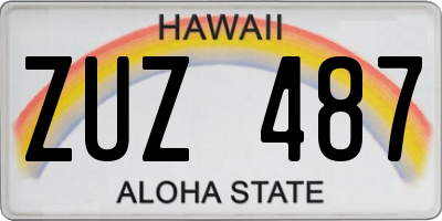 HI license plate ZUZ487