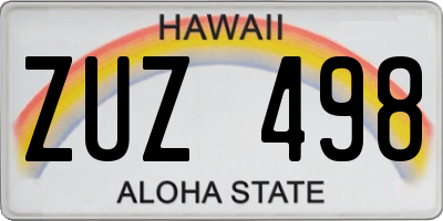 HI license plate ZUZ498