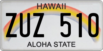 HI license plate ZUZ510