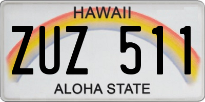 HI license plate ZUZ511
