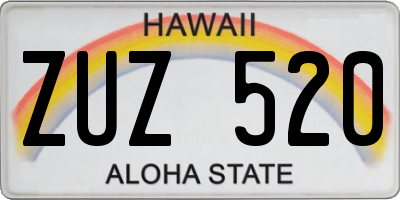 HI license plate ZUZ520