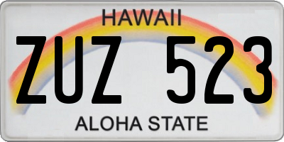 HI license plate ZUZ523
