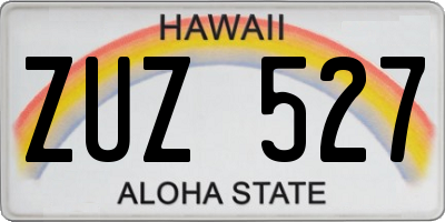 HI license plate ZUZ527
