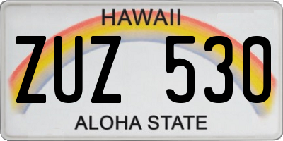 HI license plate ZUZ530