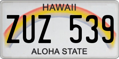 HI license plate ZUZ539