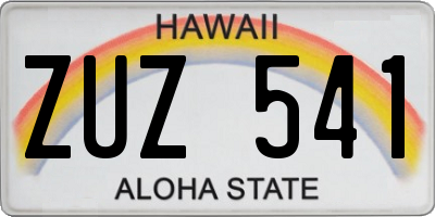 HI license plate ZUZ541
