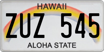 HI license plate ZUZ545