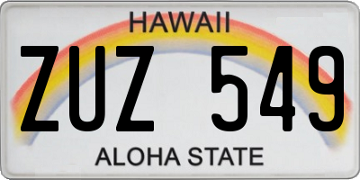 HI license plate ZUZ549
