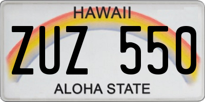 HI license plate ZUZ550
