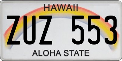 HI license plate ZUZ553