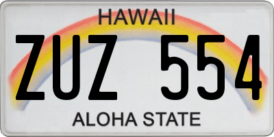 HI license plate ZUZ554