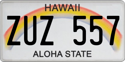 HI license plate ZUZ557