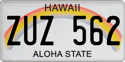 HI license plate ZUZ562