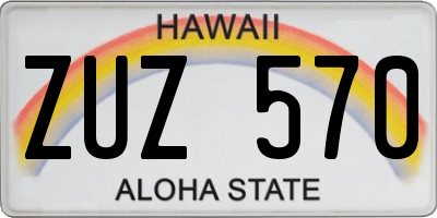 HI license plate ZUZ570