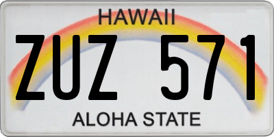 HI license plate ZUZ571