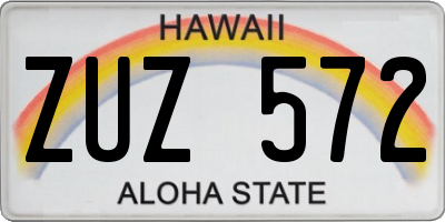 HI license plate ZUZ572