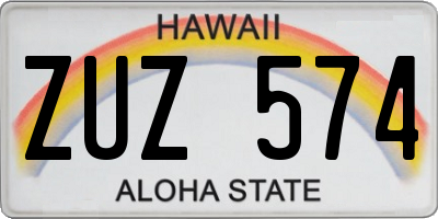 HI license plate ZUZ574