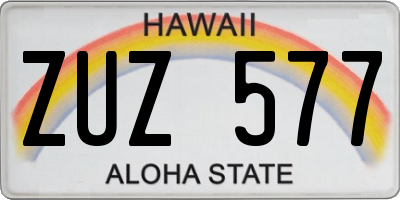 HI license plate ZUZ577