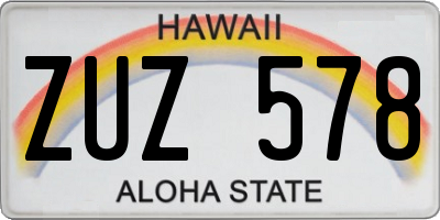 HI license plate ZUZ578