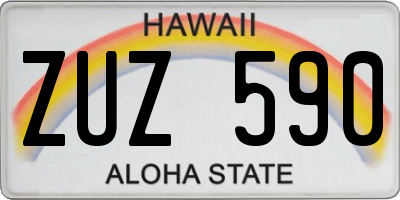 HI license plate ZUZ590