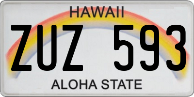 HI license plate ZUZ593