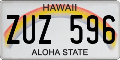 HI license plate ZUZ596