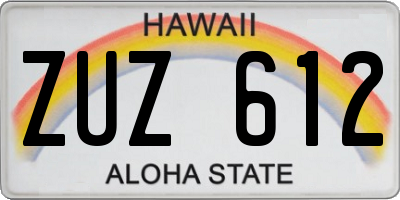 HI license plate ZUZ612