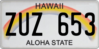 HI license plate ZUZ653