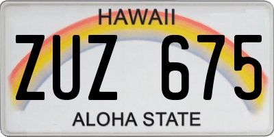 HI license plate ZUZ675