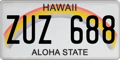 HI license plate ZUZ688